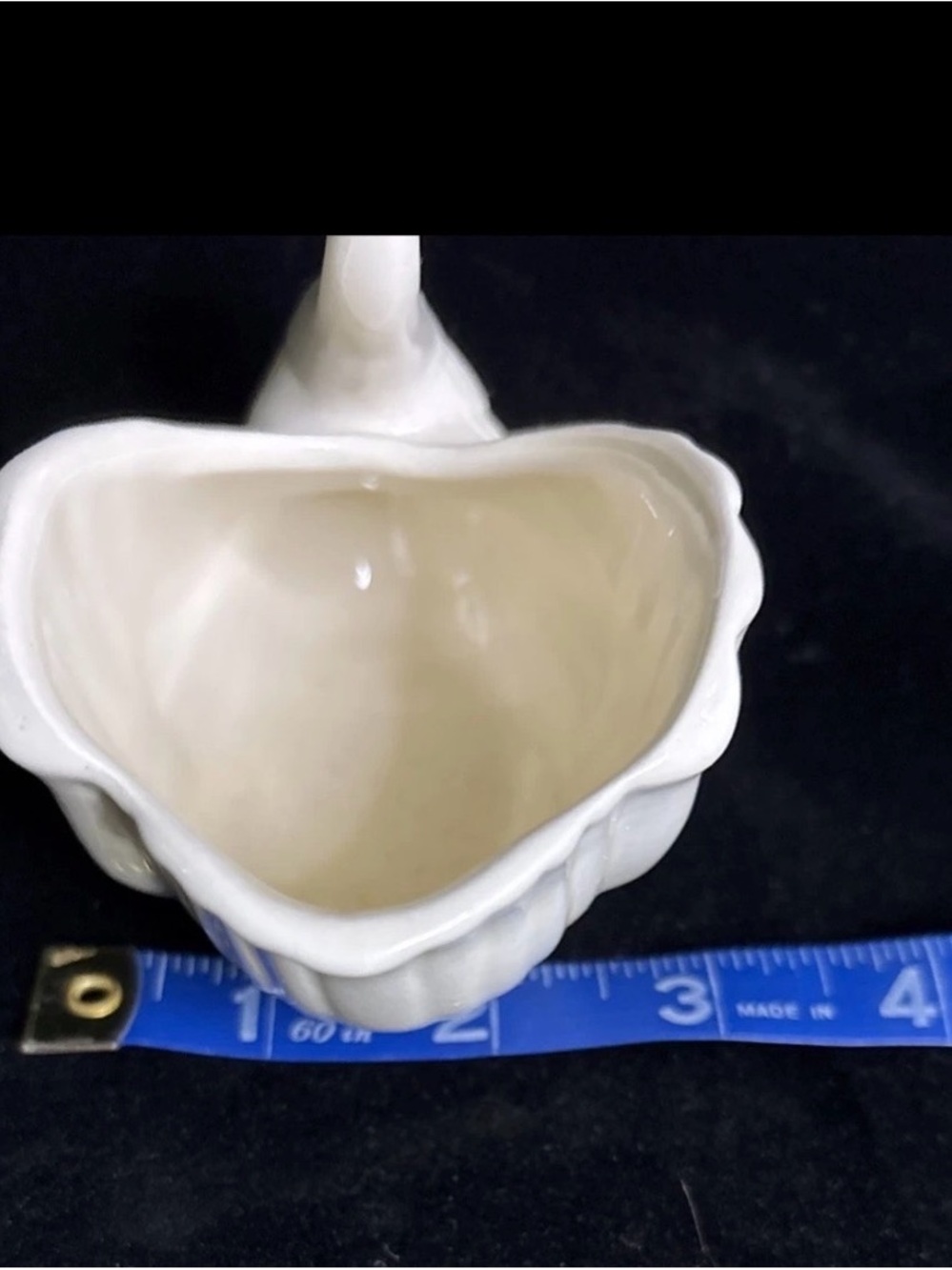 Vintage Cream Ceramic Swan Decorative Planter Vase- Elegant Home Decor 5”x 4” - Picture 9 of 12